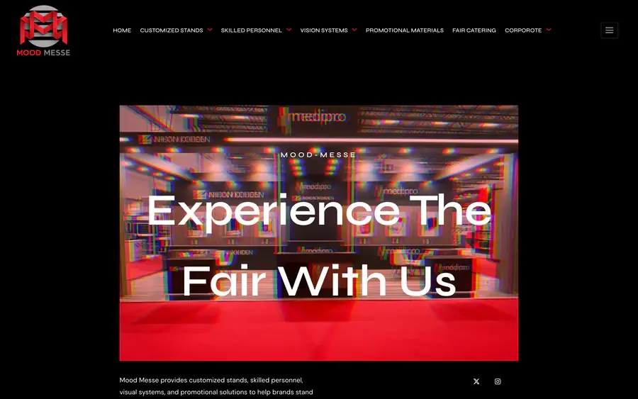 Mood Messe uluslararası fuar standı web sitesi ana sayfa tasarımı