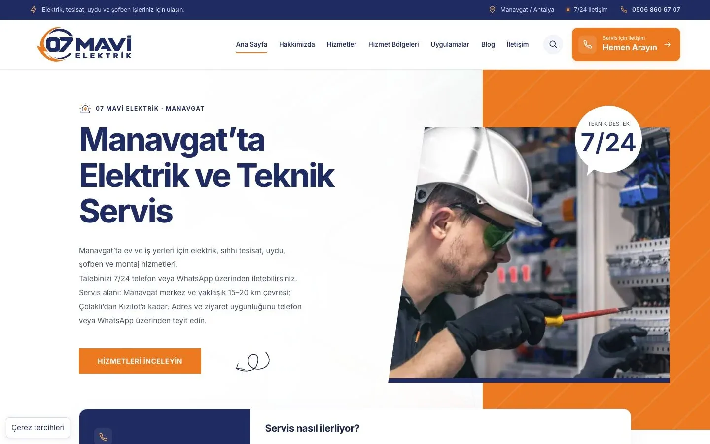 07 Mavi Elektrik masaüstü ana sayfası