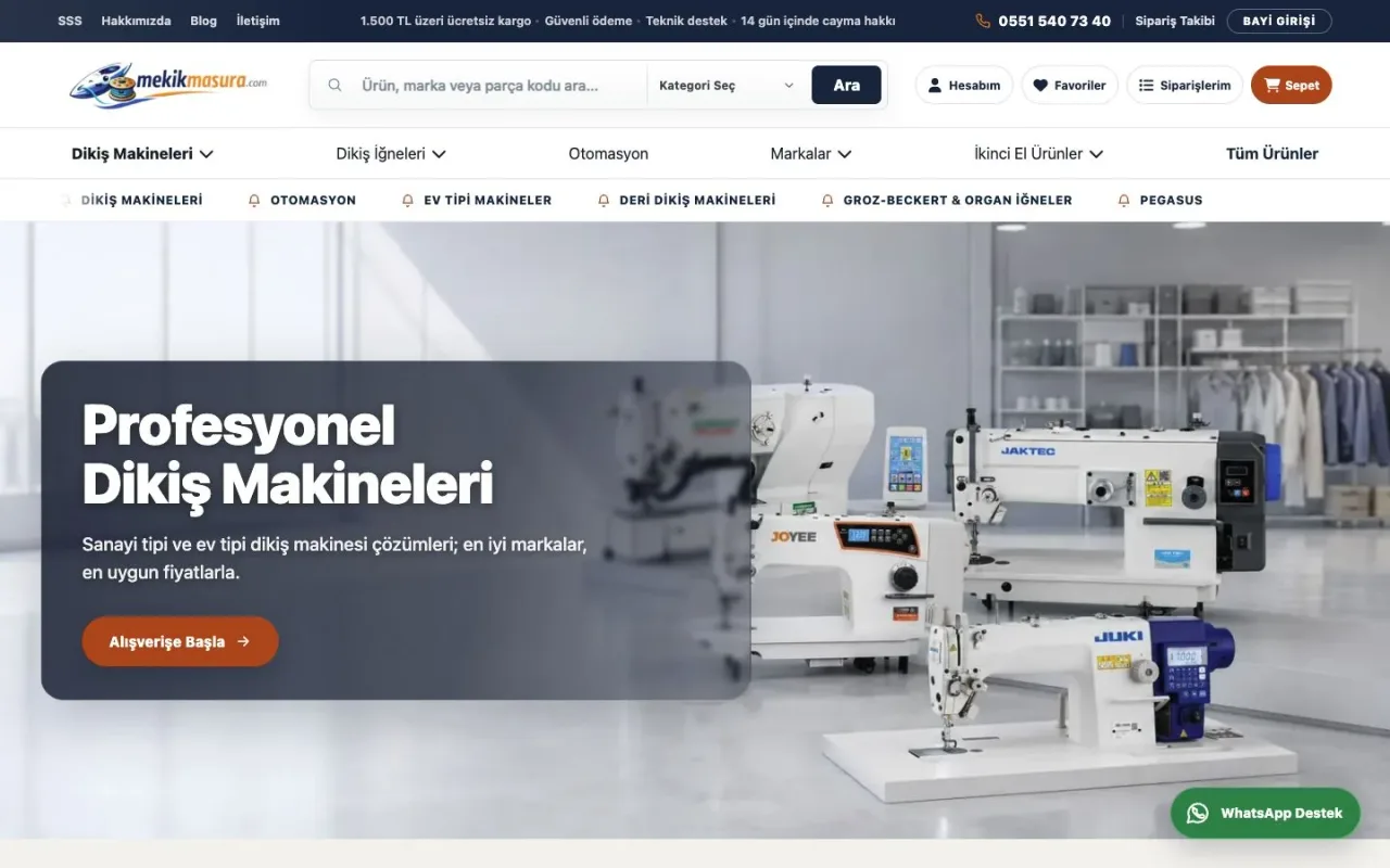 Mekik Masura Web Sitesi web sitesinin masaüstü görünümü