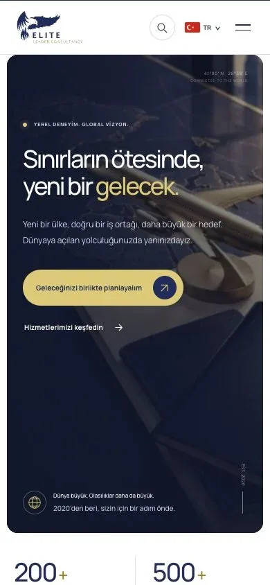 Elite Leader Consultancy Danışmanlık Web Sitesi web sitesinin gerçek mobil ekranı
