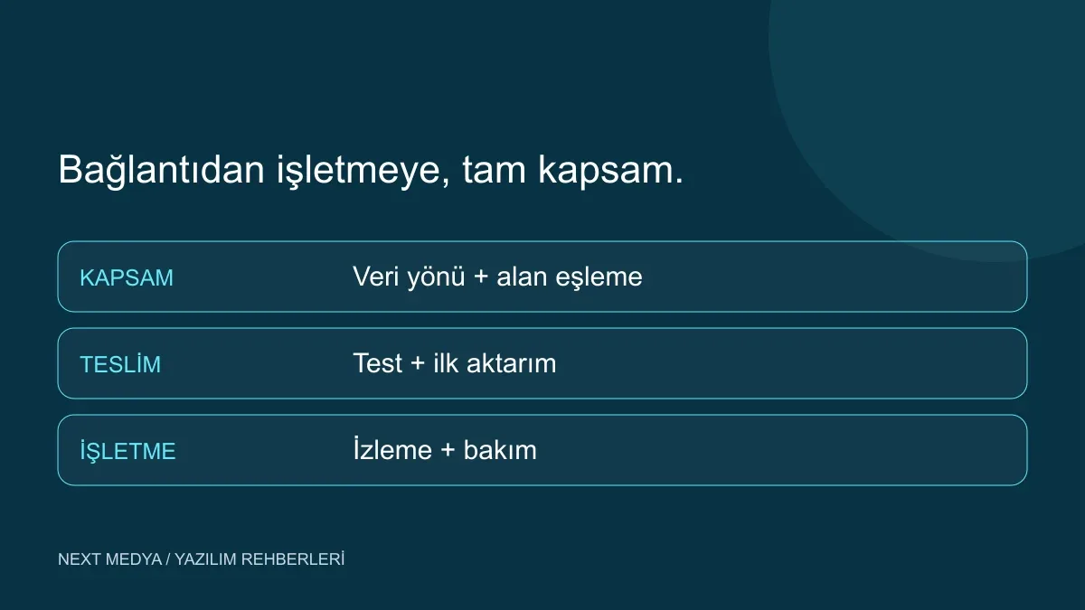 API entegrasyonunda kapsam, geliştirme ve işletme maliyeti bileşenleri